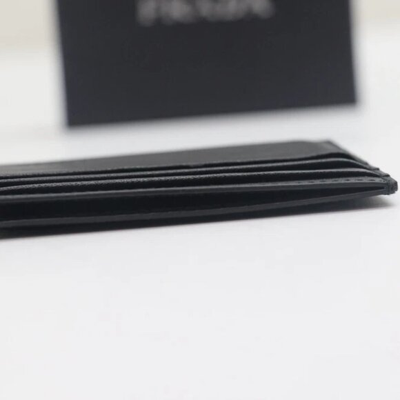 Prada Logo Card Holder Saffiano Leather Black 164 - Picture 6 of 7